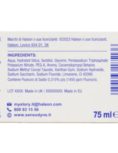Sensodyne Dentifricio - 75ml - Complex Daily Care - Per Denti Sensibili